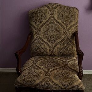 Elegant Brown Patterned Armchair
